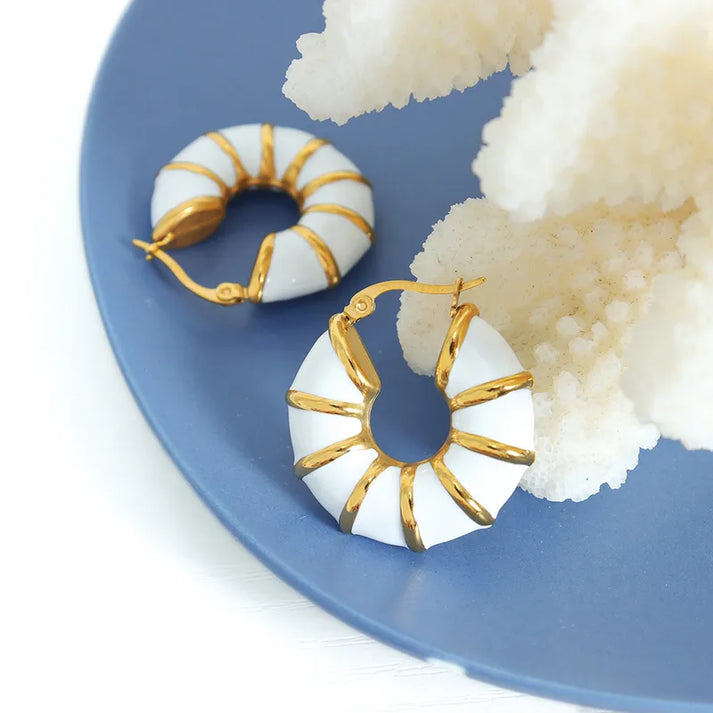 White Enamel Hoops