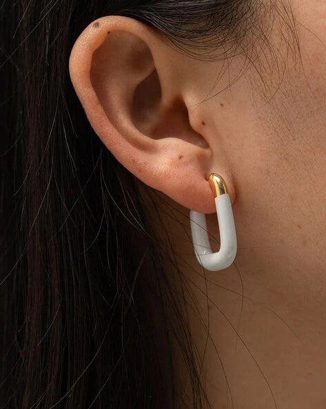 U-Shaped Enamel Earrings