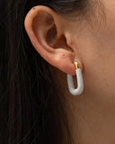U-Shaped Enamel Earrings
