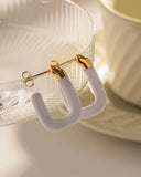 U-Shaped Enamel Earrings