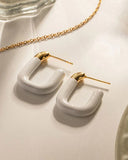 U-Shaped Enamel Earrings