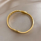 White Shell Evil Eye Bangle Bracelet