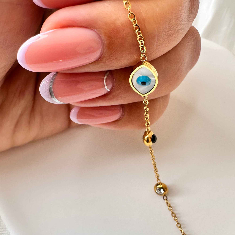 18K Gold Plated Evil Eye Bracelet