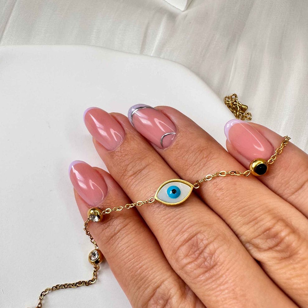 18K Gold Plated Evil Eye Bracelet