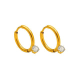 Solitaire Hoop Earrings