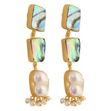 Contemporary Abalone Baroque pearl Earrings