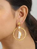 Baroque Pearl Contemporary  Earrings