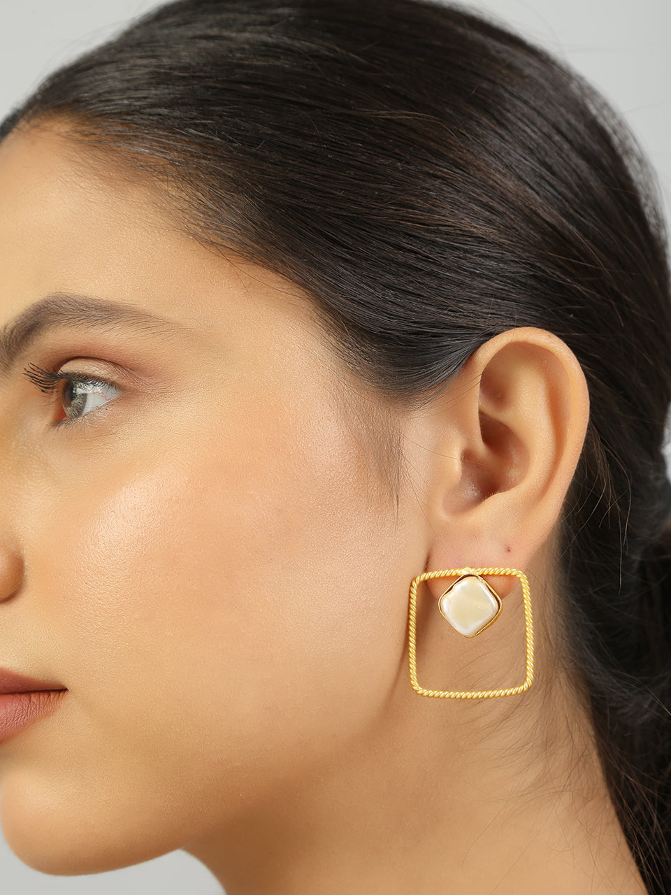 Gold Plated Contemporary  Baroque Earrings