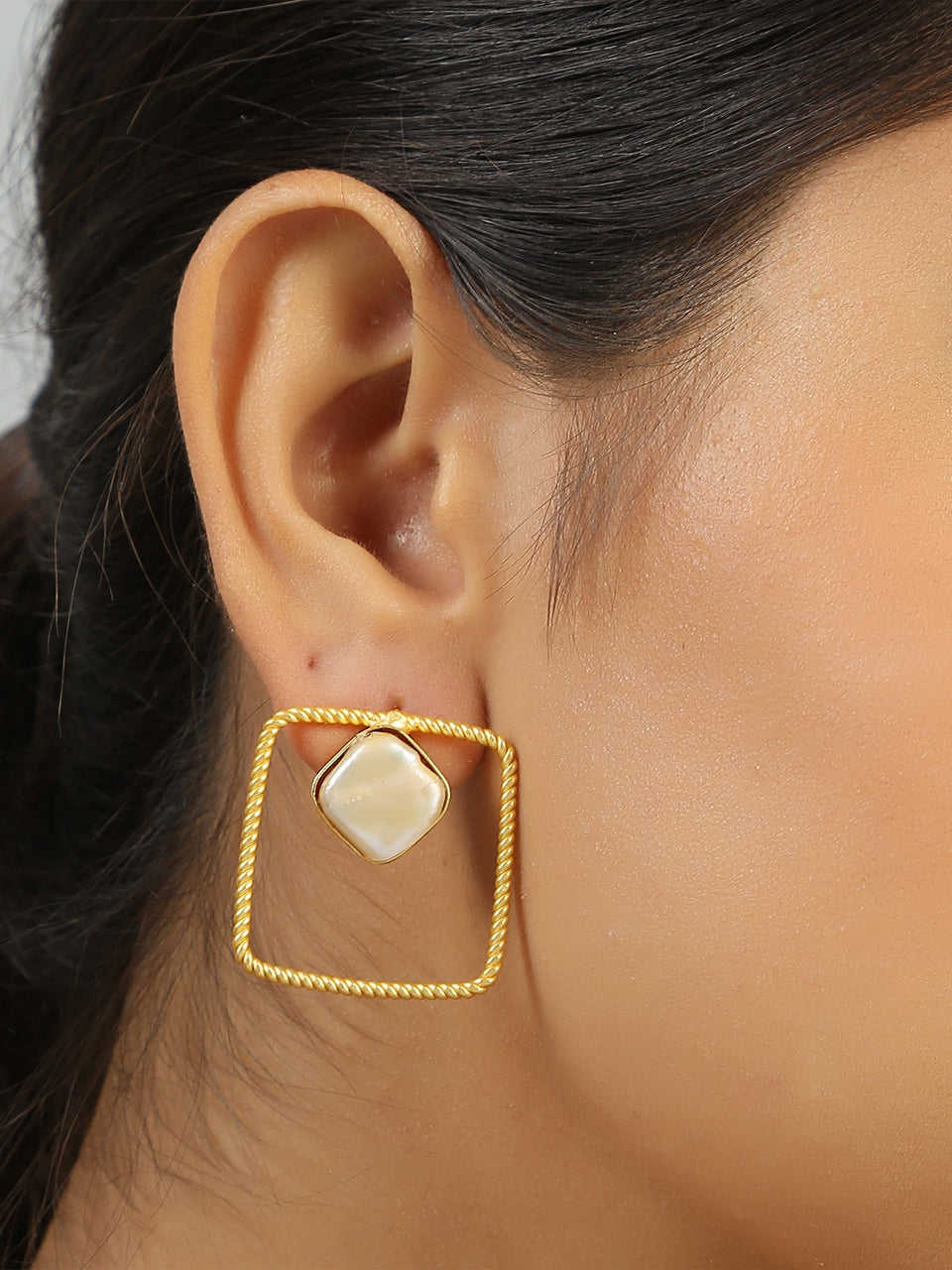 Gold Plated Contemporary  Baroque Earrings