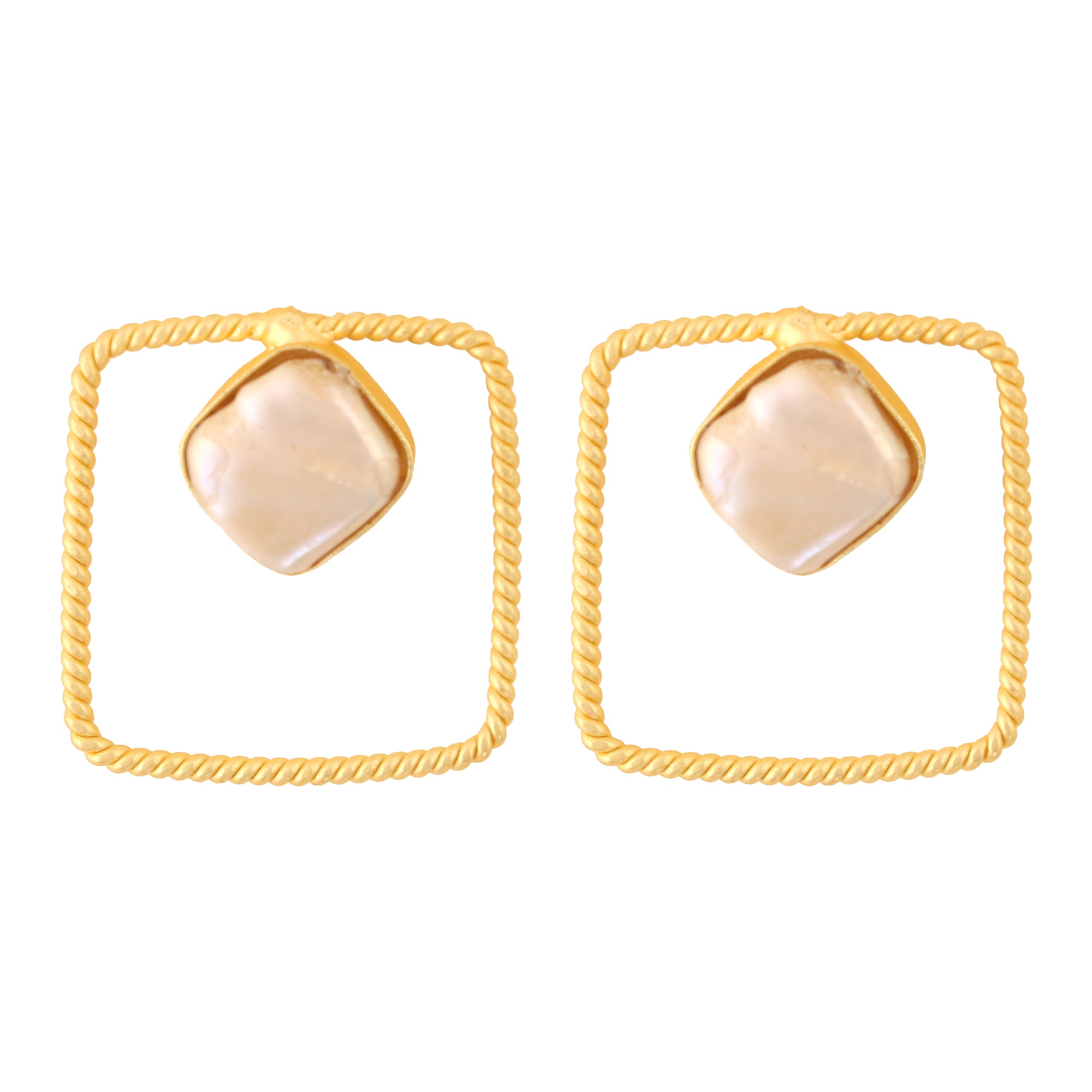 Gold Plated Contemporary  Baroque Earrings