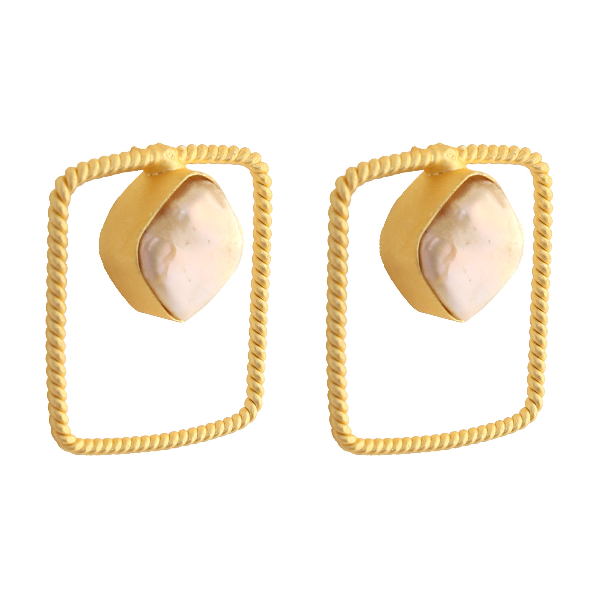 Gold Plated Contemporary  Baroque Earrings