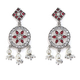 Ruby Studded German Silver Choker set