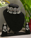 Multicolored German Silver choker set