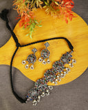 Multicolored German Silver choker set