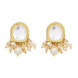 Pearl beaded Kundan Choker Necklace with Earrings