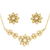 Floral  Kundan necklace with earrings
