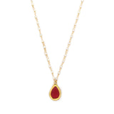 Ruby Tear Drop Kundan Pearl Neckpiece