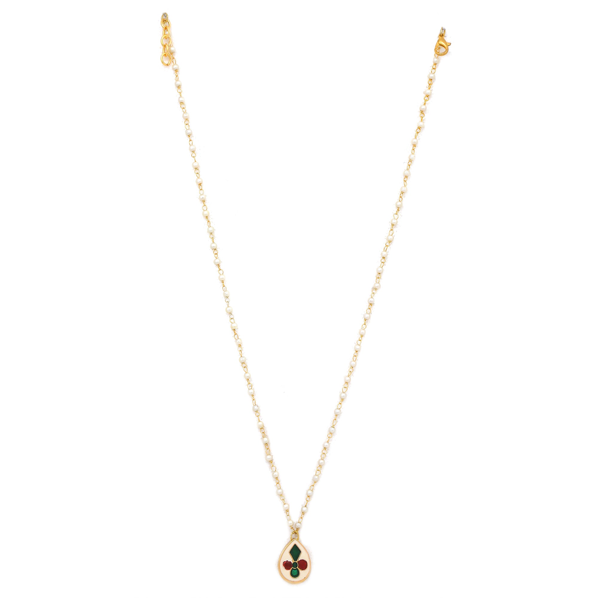 Ruby Tear Drop Kundan Pearl Neckpiece