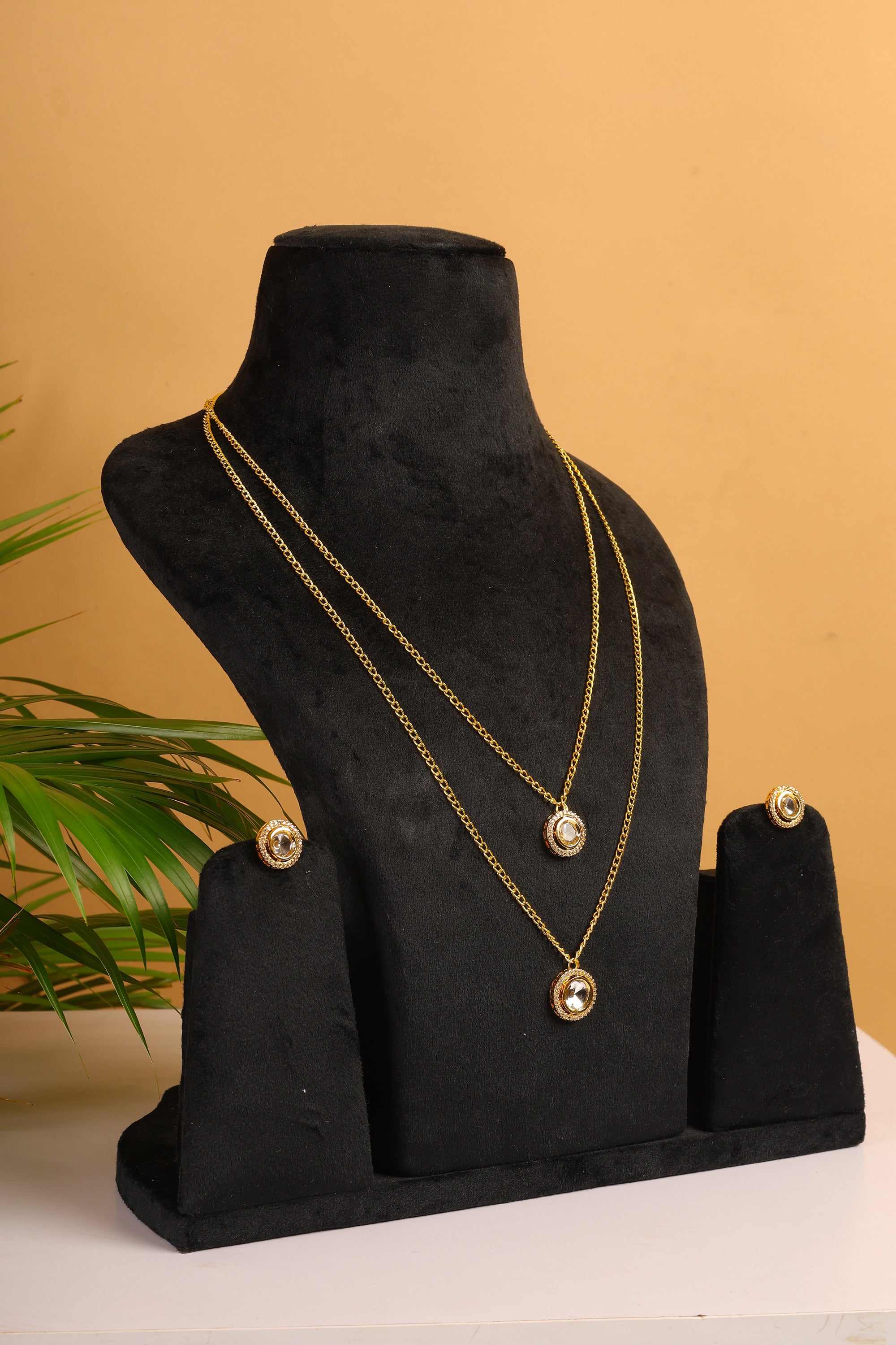 Layered Kundan Polki Necklace set