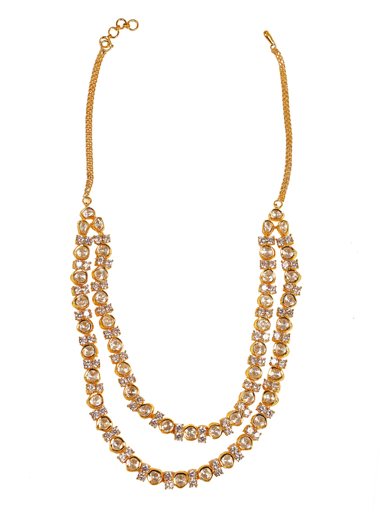 Uncut Polki Two layered necklace set