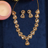 Gold toned  Kundan Polki Necklace set