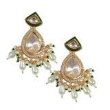 Kundan Polki Drop Earrings with pearls