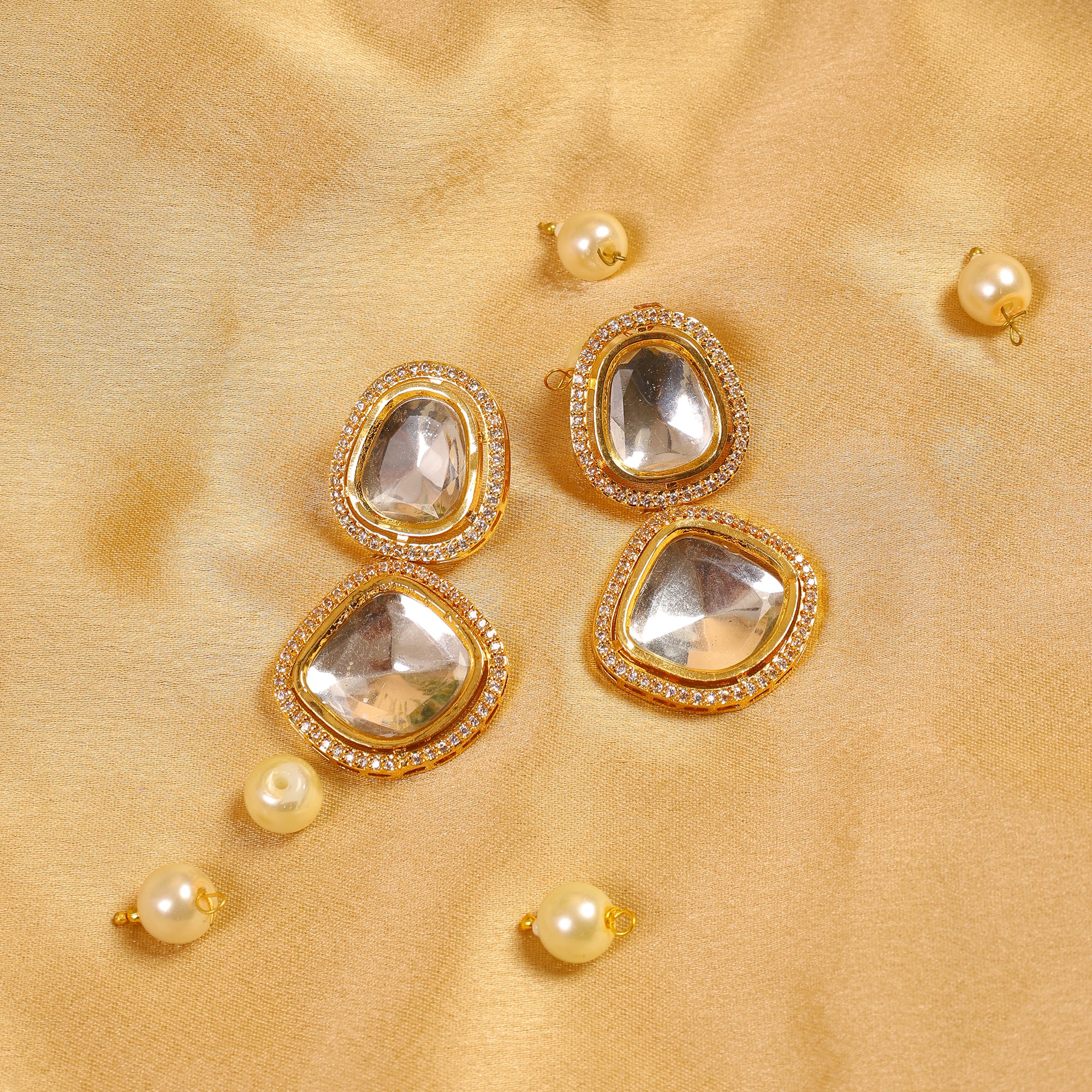 Handcrafted Uncut Kundan Polki Earrings