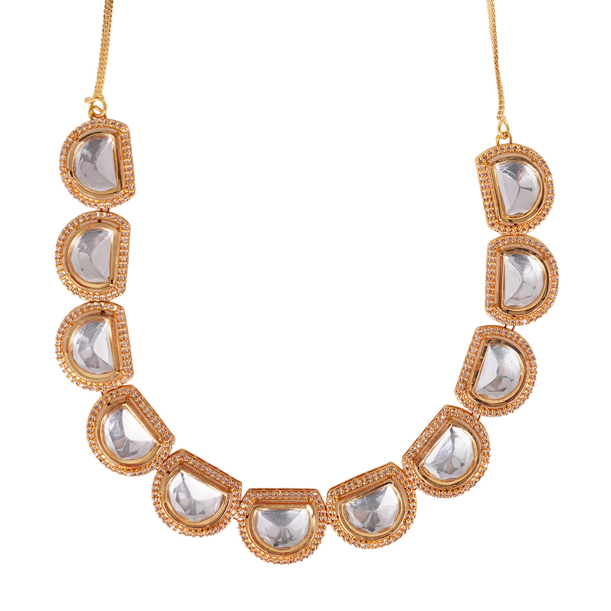 Gold toned  Kundan Polki Necklace set