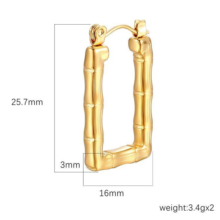 18K Gold-Plated Bamboo Hoop Earrings