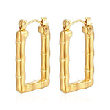 18K Gold-Plated Bamboo Hoop Earrings