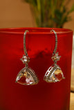 Silver Plated American Diamond Drop Earrings