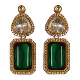 Royal Emerald  Moissanite Polki Necklace Set