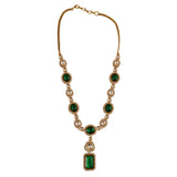 Royal Emerald  Moissanite Polki Necklace Set