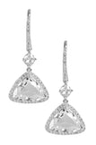 Silver Plated American Diamond Drop Earrings