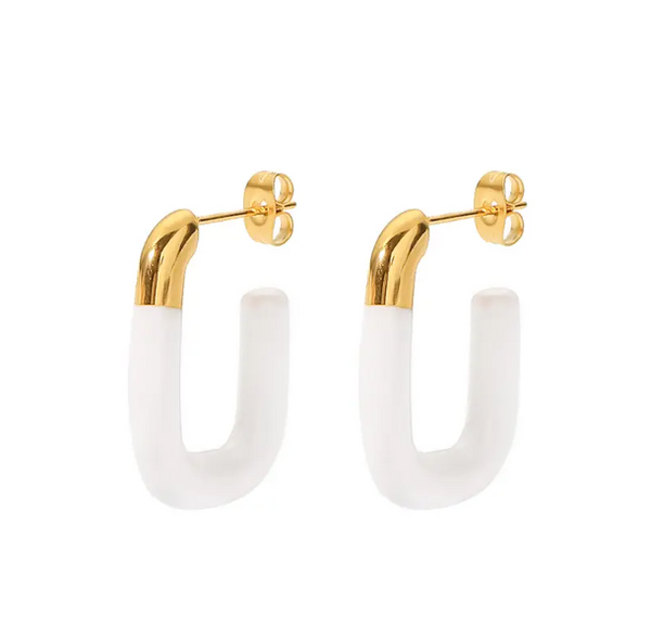 U-Shaped Enamel Earrings