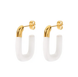 U-Shaped Enamel Earrings