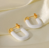 U-Shaped Enamel Earrings