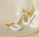 U-Shaped Enamel Earrings