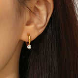 Solitaire Hoop Earrings