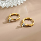 Solitaire Hoop Earrings