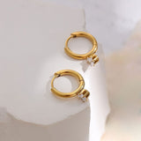 Solitaire Hoop Earrings