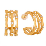 Radiant 18K Gold Plated Zircon Hoop Earrings