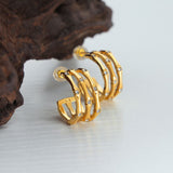 Radiant 18K Gold Plated Zircon Hoop Earrings