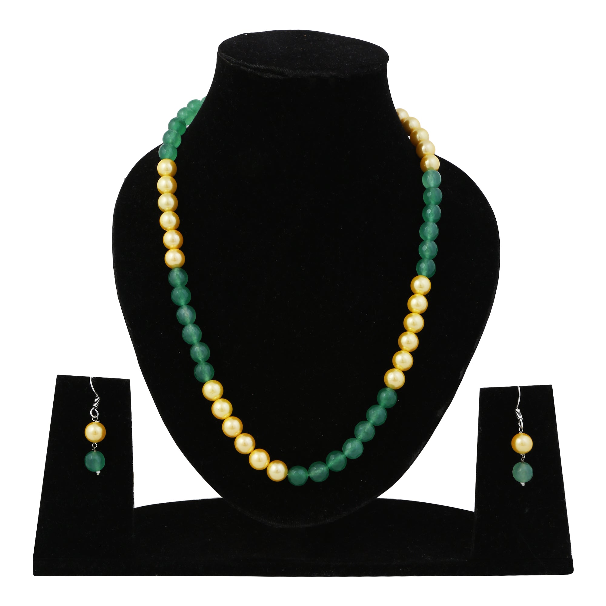 Green Onyx & Ivory Beaded Necklace set