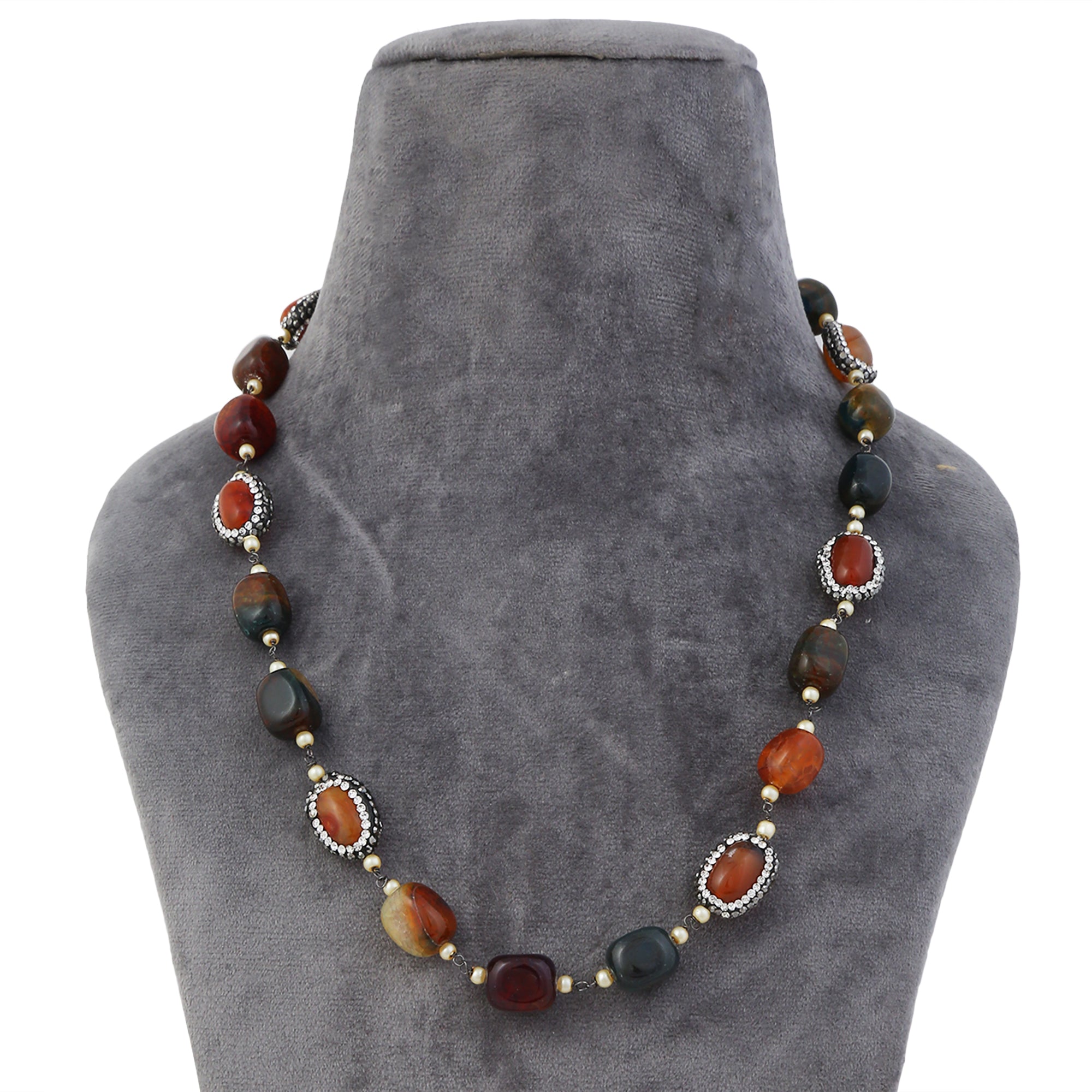 Multi Colored Natural Stone Necklace Set