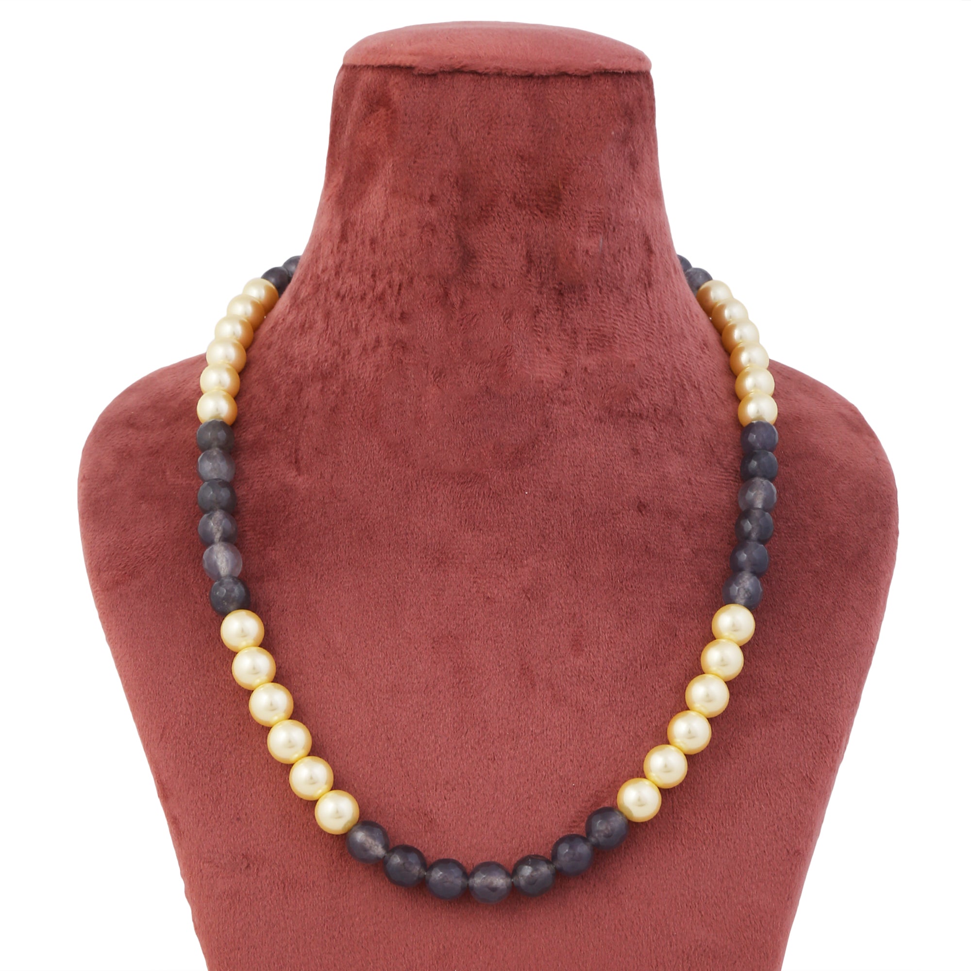 Grey Onyx & Ivory Beaded Necklace Set