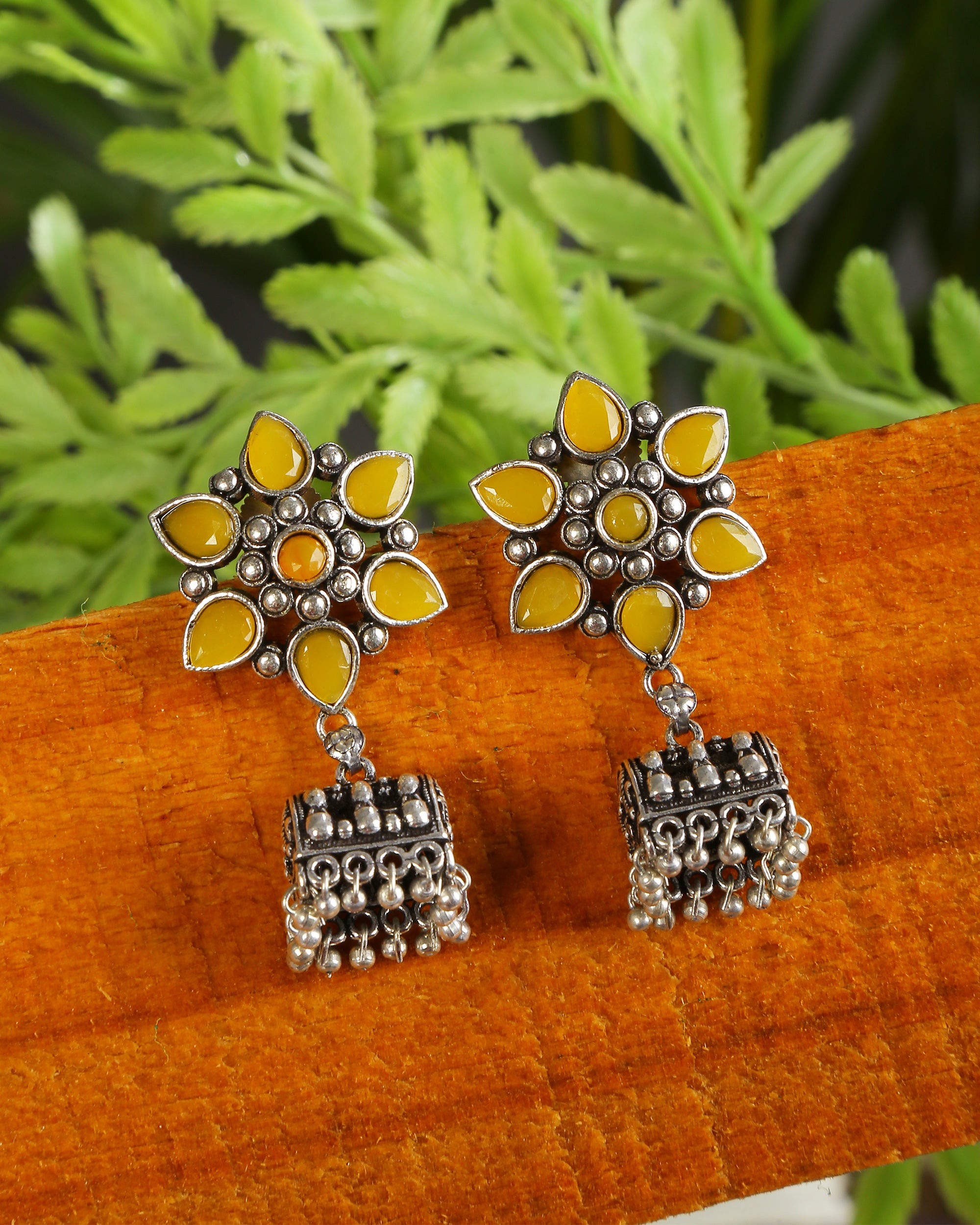 yellow jhumki