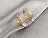 Solitaire Hoop Earrings