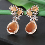 Classsic American Diamond Peach tear drop earrings