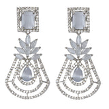 Silver-Toned Contemporary Drop Earrings